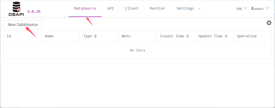 Create Data Source Button