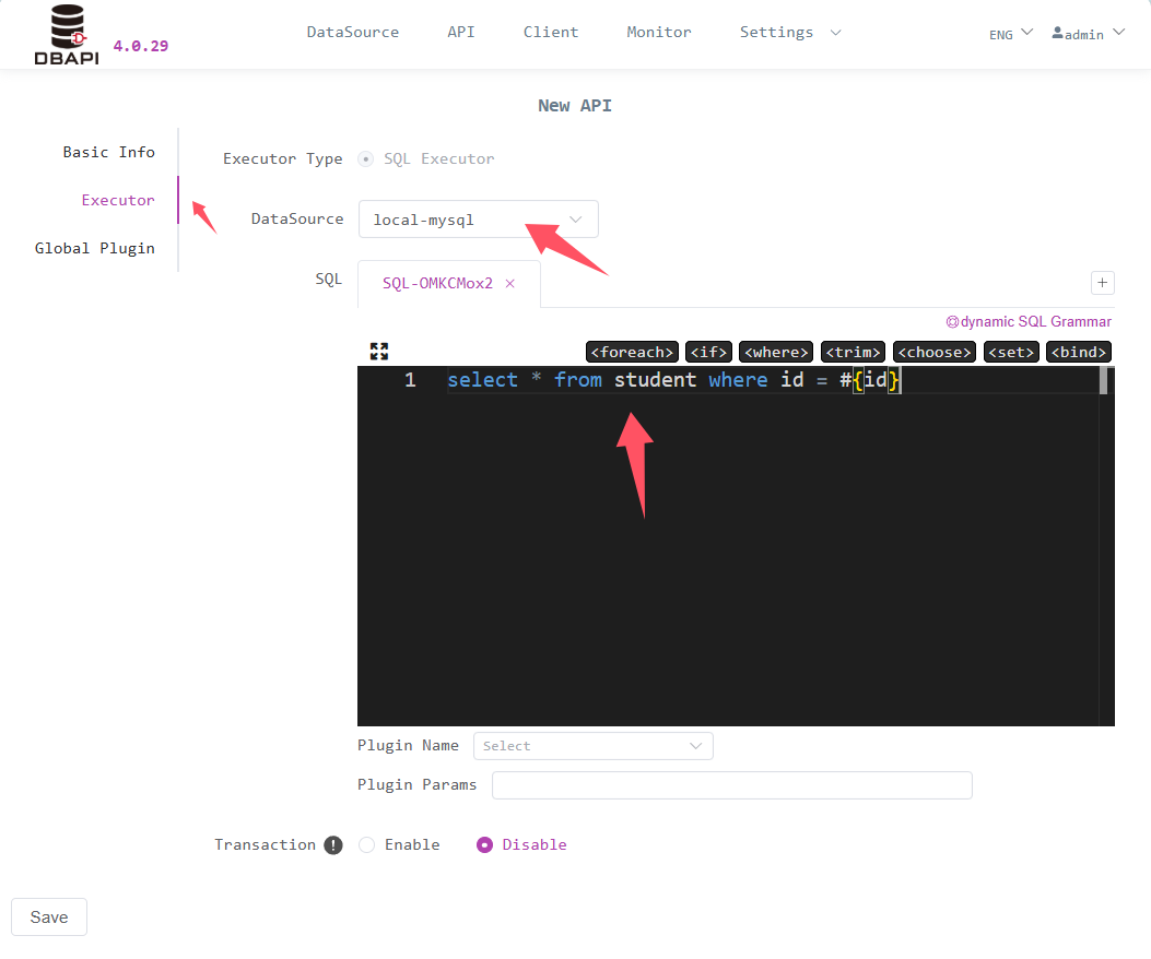 API Executor Configuration