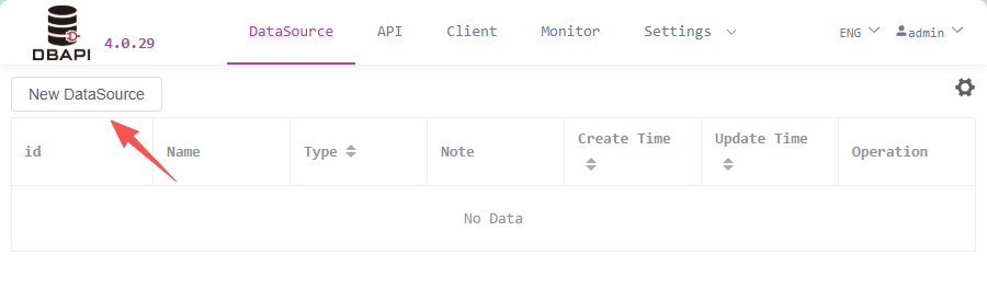 Create Data Source Button